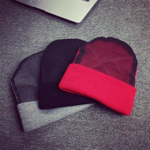 B-boy Hip Hop Dancing Beanies Hat Mens Mesh Hat Warm Bboy Rotating BATTLE Black Skullies Knitting Hat