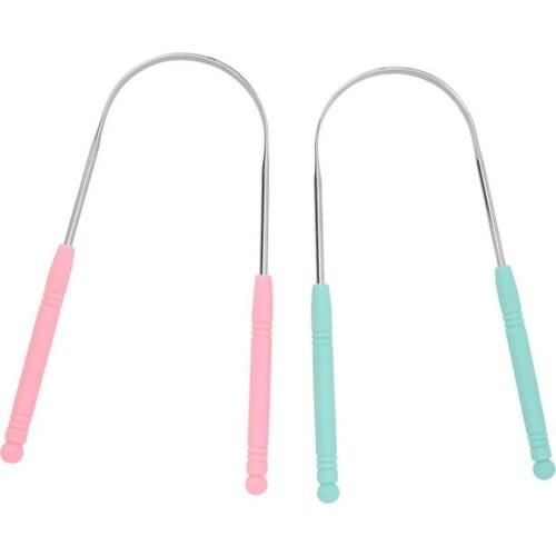 Tongue Scraper Steel Oral Tongue Cleaner Brush Tongue Toothbrush Oral Hygiene Food Grade Keep Fresh Breath
