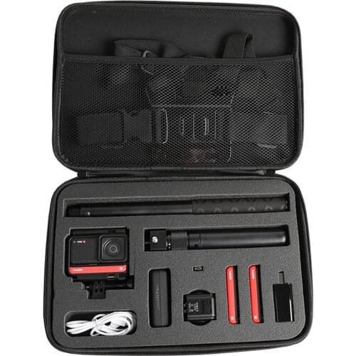 SUNNYLIFE Portable Shockproof EVA Carrying Case Storage Bag Handbag for Insta360 ONE R Panoramic Action Camera 13x8.7x2.6in