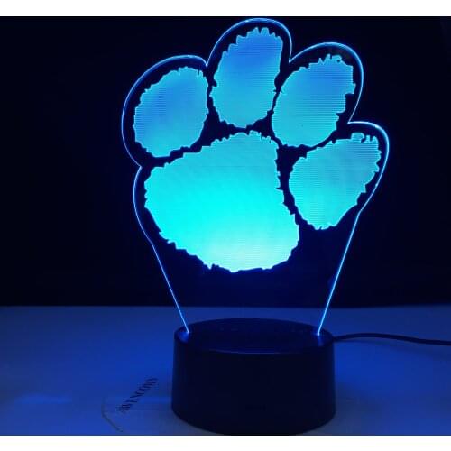 3D LED Lamp Illusion Touch Polar Bear Paw Night Light Auto For Home Bedroom Sleeping Decoration USB Atmosphere Christmas Gifts