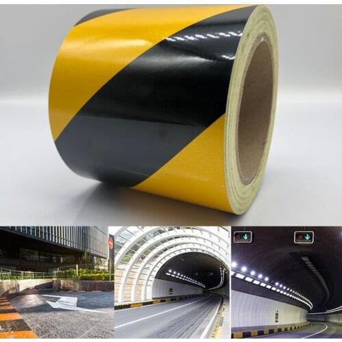 Width 10cm Self-adhesive Reflective Safety Warning Tape Road Traffic Construction Site Reflective Guide Sign