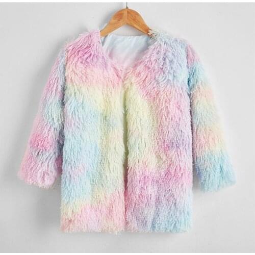 Girls Loose Long Fur Coat Toddler Girl Fall Clothes Toddler Girl Winter Clothes Kids Jackets for Girls Kids Clothing