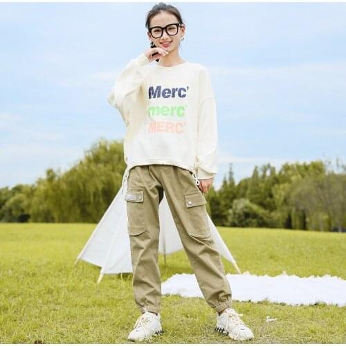Girls' Sweatshirts Babys Kids Outwear 2021 Solid Spring Autumn Top Teenagers Pullover Formal Sport Cotton Childrens Clothing
