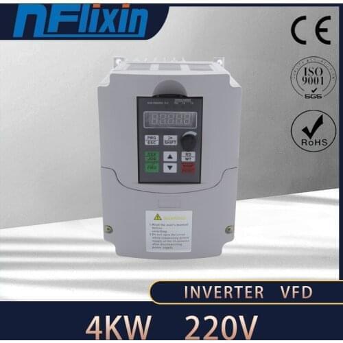 Vector Motor Inverter Speeds Regulator AC 220V 4KW 1P to 3P Motor Drive VFD Frequency Speeds Controller