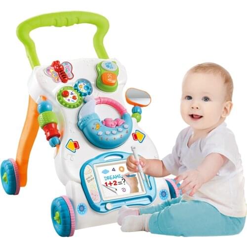High Quality Baby Walker Toys Multifuctional Toddler Trolley Sit-to-Stand ABS Musical Walker with Adjustable Screw for Toddler