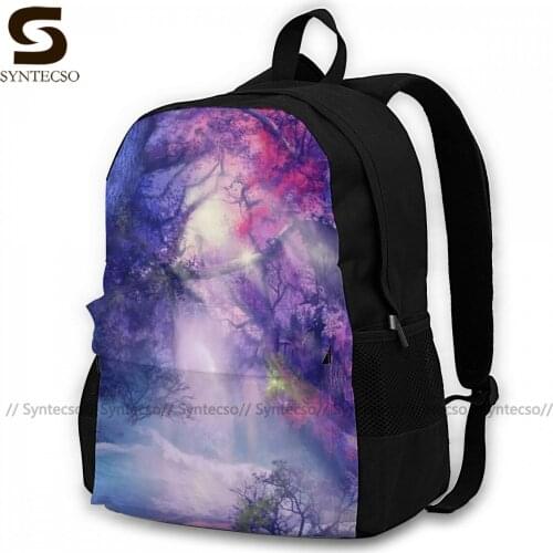 Sun Moon Backpacks Female Durable Leisure Backpack Polyester Travel Bags