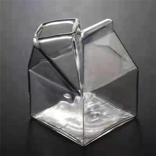EMS 50 pieces factory square milk glass milk box glass mug milk box cup