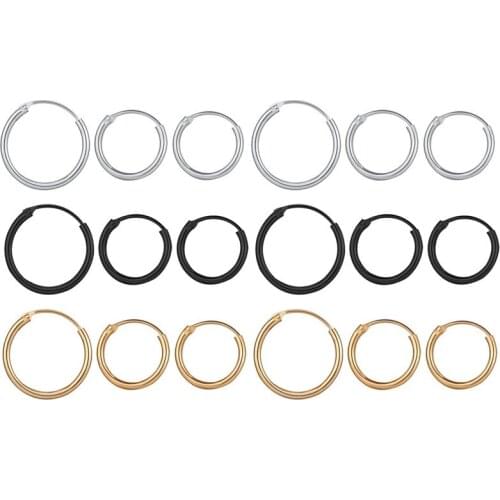 2020 New Fashion Women Girl Simple Round Circle Small Ear Hoop Earrings Punk Earrings Jewelry 3 Size