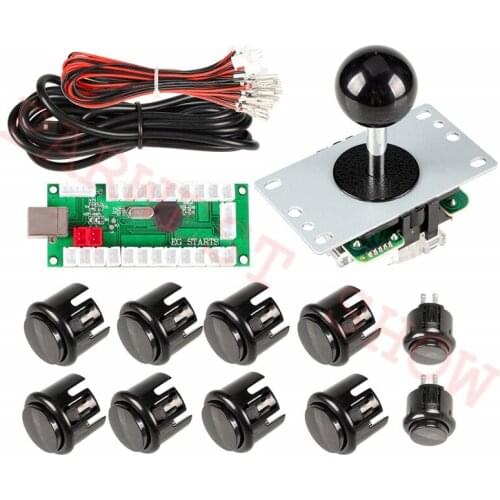 1 Player DIY Arcade kit with Baolian Push Buttons + Arcade Joystick for Raspberry Pi with Retro Pie System and PC Video Games