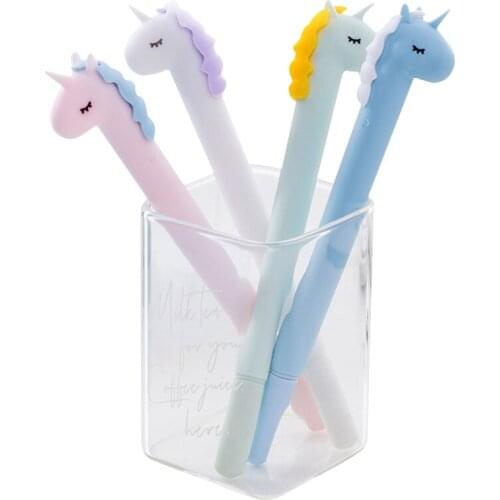 1pcs/lot 0.5mm black ink unicorn gel pen cute gifts writing signing pen for school and office supplies