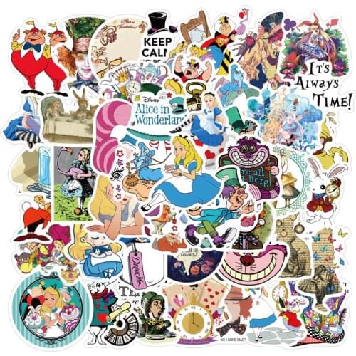 10/30/50Pcs/Pack Girl Alice in Wonderland Cute Movie Stickers Decal For Guitar Laptop Luggage Fridge Sticker Kids Toys