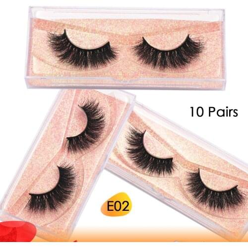 10 pairs 3d mink lashes wholesale eyelashes thick long mink false eyelash handmade cruelty-free mink lash long lasting fake lash
