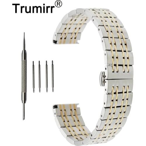 18mm Stainless Steel Watch Band for Huawei Watch / Fit Honor S1 Butterfly Buckle Strap Wrist Belt Bracelet Black Gold Silver