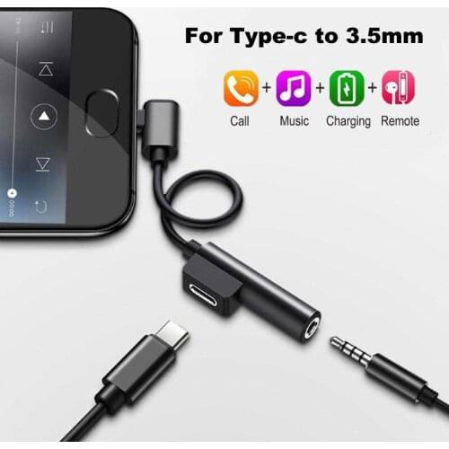 2 in 1 Type C Adapter Tupe c 3.5mm Aux Splitter for Huawei Mate 30 P30 Pro Oneplus Audio Converter Auriculares Tipo C Adaptador