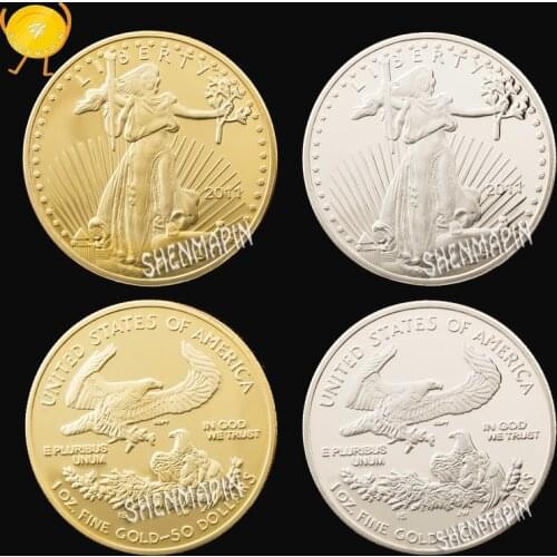 2011 Statue of Liberty Commemorative Coin 1 oz Fine Gold Silver 50 Dollars Coins Collectibles United States Challenge Coin