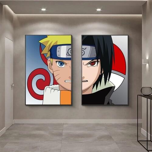 Naruto and Itachi Akatsuki Anime Decoration Prints Manga Canvas Painting Wall Art Home Decor Dorm Living Room Bedroom Poster