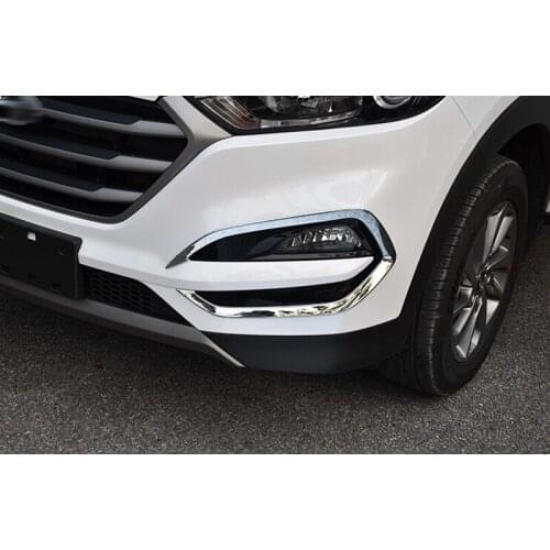ABAIWAI Car Stickers For Hyundai Tucson 2015 2016 2017 Head Fog Lights Frame Chrome Auto Modification Accessory Motorcycle 2PCS