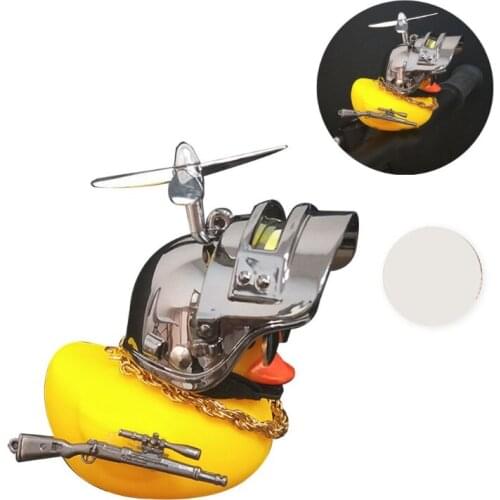 B36B Yellow Duck with Helmet Handsome Car Dashboard Interior Decoration Accessories Gift for friends Family