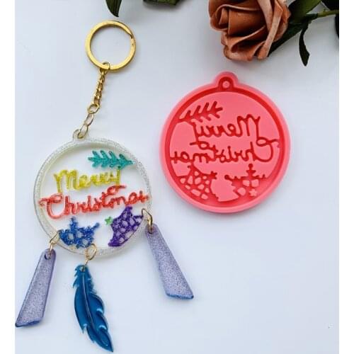 Shiny Glossy Resin Molds Christmas Keychain Silicone Mold DIY Keychain Pendant Jewelry Epoxy Resin Crafting Molds
