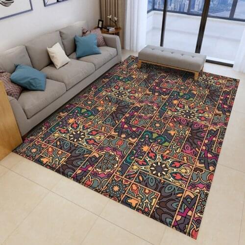 Dropshipping Nonslip Mandala Style Colorful Floral Pattern Rug Floor Mat Bathroom Living Room Bedroom Carpet Decor Rugs