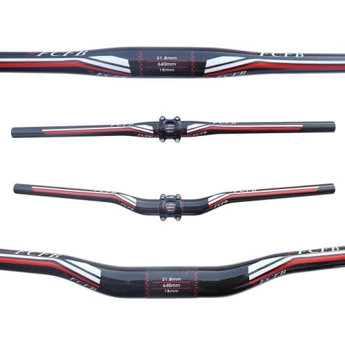 Fast shipping FCFB FW carbon handlebar white and red flat or rise handlebar 31.8*600/620/640/660/680/700/720mm
