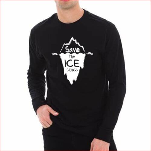 TARCHIA 2022 Save The Ice Bergs Oversized T-Shirts Brand Clothing Tshirt Men Trend Slim Fit Long Sleeve T Shirt 100% Cotton