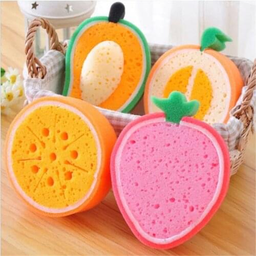 Bath Sponge Fruit Shaped Cute Body Cleaning Sponge Cartoon Bath Sponge Bath The Bathroom Supplies Fruit Shape Stock Sponge