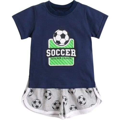 Sanlutoz Cotton Toddler Boys Clothes Sets Short Sleeve Tops + Shorts Summer Babys Outfits