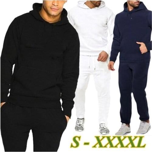 2021 New Fashion Mens Hooded Sweatshirts Suit Sportswear Pullover Hoodies + Sweatpants 2pc Sets Jogging Male Casual Streetwear