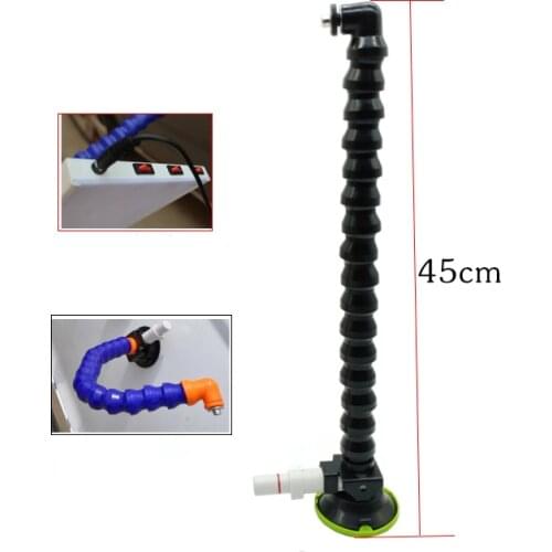 75mm Heavy Duty Hand Pump Suction Cup with flexible gooseneck pipe and 360 Swivel Ball Head tripods head for car LED lamp
