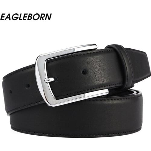 New Leather Belt Cowhide Pin Buckle Leather Casual Jeans Belt Men Belt Men Double-sided Cowhide Belts for Men Waist Belt Casual