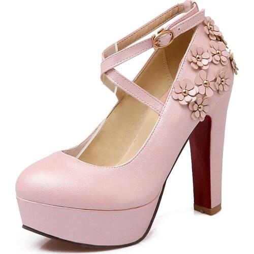 Ultra-high with thick with waterproof platform shoes spring model of shallow mouth cross strap 32 bride shoes 1844-43 yards