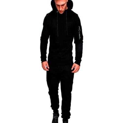 Autumn Mens Tracksuit Top Bottom Sport Jogging Sweat Suit Trousers Pant Hoodie Coat M-2XL