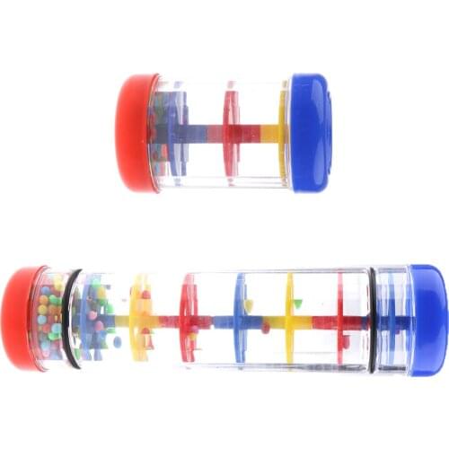 Portable Plastic Rainmaker Tube Shaker Toddler Preschool Musical Toys Gift