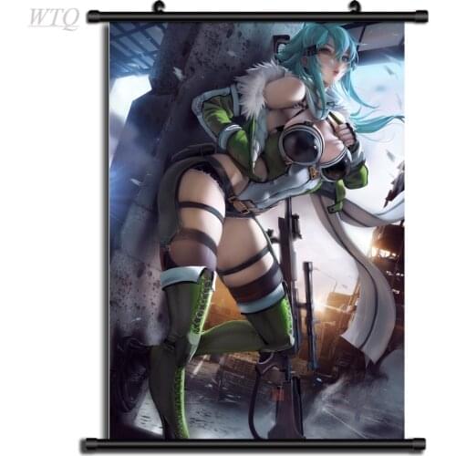 SAO Sword Art Online Sinon Anime Posters Canvas Painting Wall Decor Retro Poster Wall Art Picture Room Decor Home Decor
