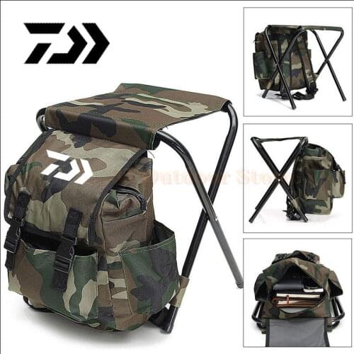 Daiwa Folding Portable Fishing Chair Fishing Backpack Stool Convenient Wear-resistantv for Outdoor Hunting Climbing Equipment