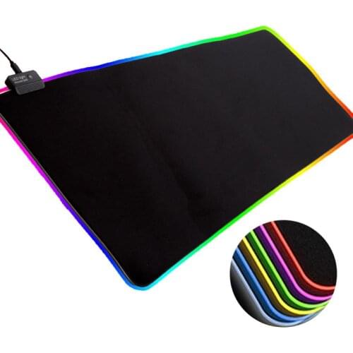 LED Luminous Soft Rubber Non-slip Colorful Lights RGB Gaming Mouse Pad Keyboard Mat for Computers коврик для мыши