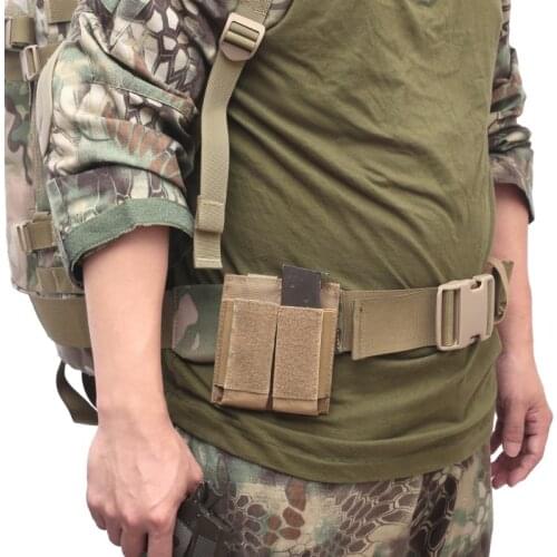 Tactical Hunting Pistol Magazine Pouch Military Double Flashlight Sheath Airsoft Ammo Pouch Paintball Game Hunting Bag Pockets