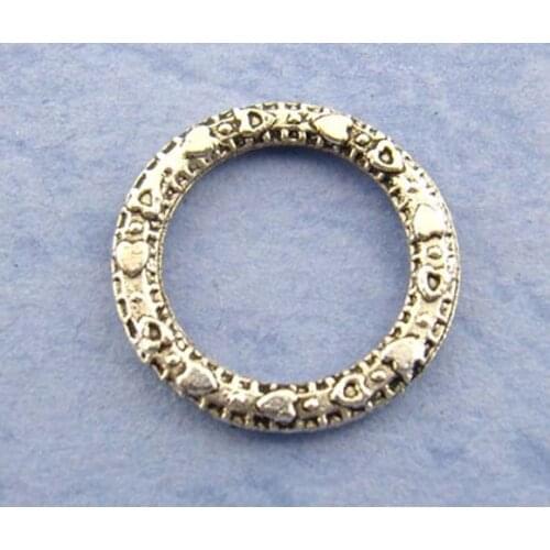 DoreenBeads Zinc metal alloy Closed Soldered Jump Rings Round silver color Pattern Pattern 14.0mm( 4/8") Dia, 20 PCs Hot new