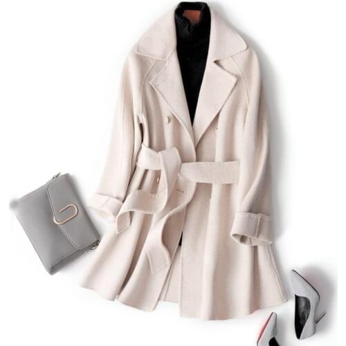 Women Woolen Coat for Short Ladies Two Button Tops Coat Casaco Feminino Women Autumn Wool Coat Elegant 95% Wool