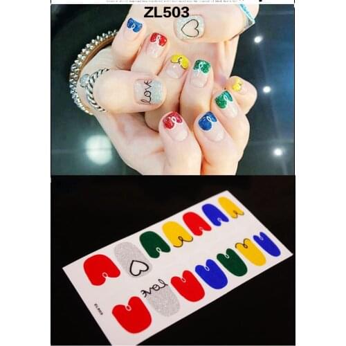 1PC Nail art Full-Cover Sticker Sheet 14tips Sticker Polish Sticker ZL501-532