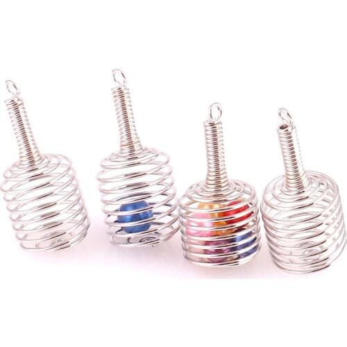 15pcs Spiral Locket Ball Bottle Bead Pearl Cages Pendants Charms Fit DIY Men Women Jewelry Making Gifts K1559