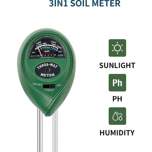 3 in1 Soil Water Moisture PH Meter Acidity Humidity Sunlight Light PH Test Garden Plants Flowers Moisture Testing Instrument