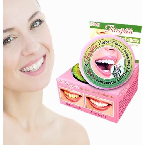 3PCS RASYAN Toothpaste Herbal Clove Tooth Powder Teeth Whitening Health Beauty Dental Oral Tooth Care hot selling Thailand 25g
