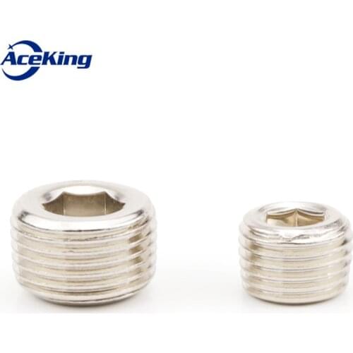 5 pcs Plug bushing plate/solenoid valve base metal hexagon pneumatic plug 1/8 1 min 1/4 2 min 3/8 3 min 1/2 4 min muffin