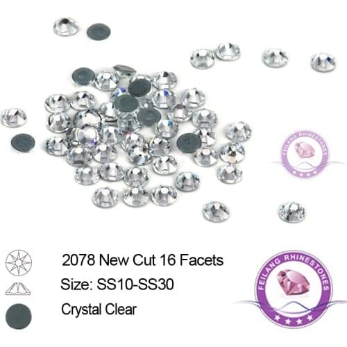 8+8 Cut 16 Facets Hot Fix Rhinestones Flat Back Strass for Clothing Wedding Dress DIY Decoration