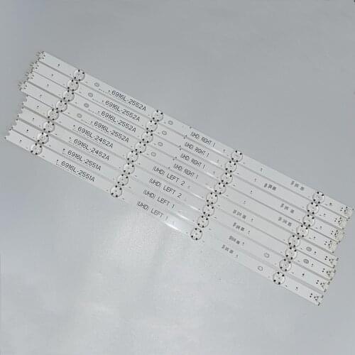 8pcs/LED Backlight strip 8leds 49" V16 ART3 2452 2453 2551 2552 49UH6500 49UH650V 49UH661V 49UH668V LC490DGG FJ M6 M5 49UH656V