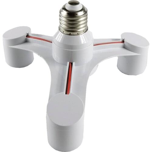 Bulb Base Adapter 3 In 1 E27 to E27 LED Lamp Bulbs Socket Splitter Adapter Holder For Photo Studio White Color High Quality 1pcs