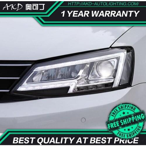 AKD Car Styling Head Lamp for VW Jetta Mk6 Headlights 2014-2015 LED Headlight Dynamic Signal DRL Hid Bi Xenon Auto Accessories