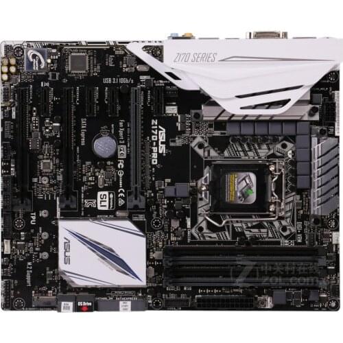 For ASUS Z170-PRO original motherboard LGA 1151 DDR4 USB3.0 USB3.1 M.2 64GB Z170 M.2 PCI-E 3.0 ATX Desktop motherboard